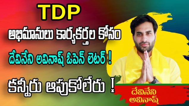 Devineni Avinash Open Letter To TDP Party Cadre