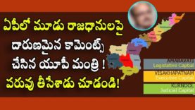 UP minister sensational comments on 3 capital issue